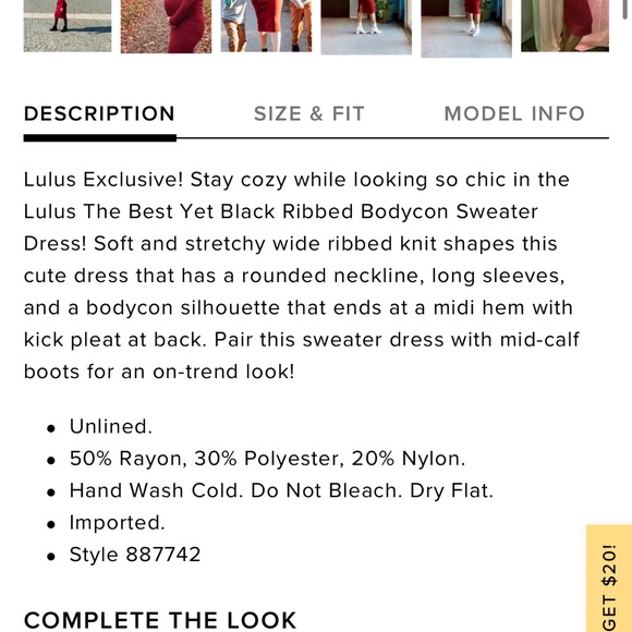 Lulus sweater dress. So soft! Stretchy. Midi.  Great condition... - Picture 5 of 5